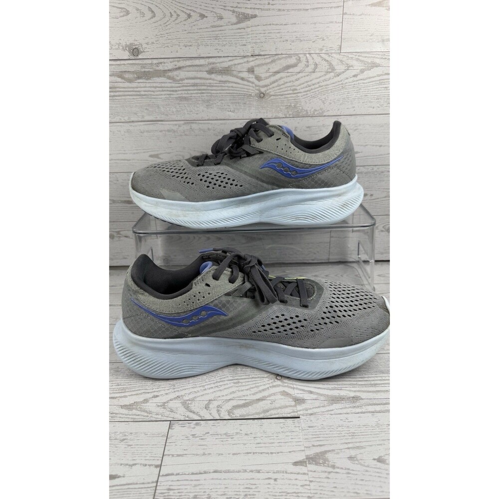 Saucony Ride 16 Womens Size 8 Gray Blue Athletic Running Shoes READ! #553 - Picture 2 of 7